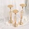 3 Gold Metal Crystals Pillar CANDLE HOLDERS Flower Ball Pedestal Stands Party